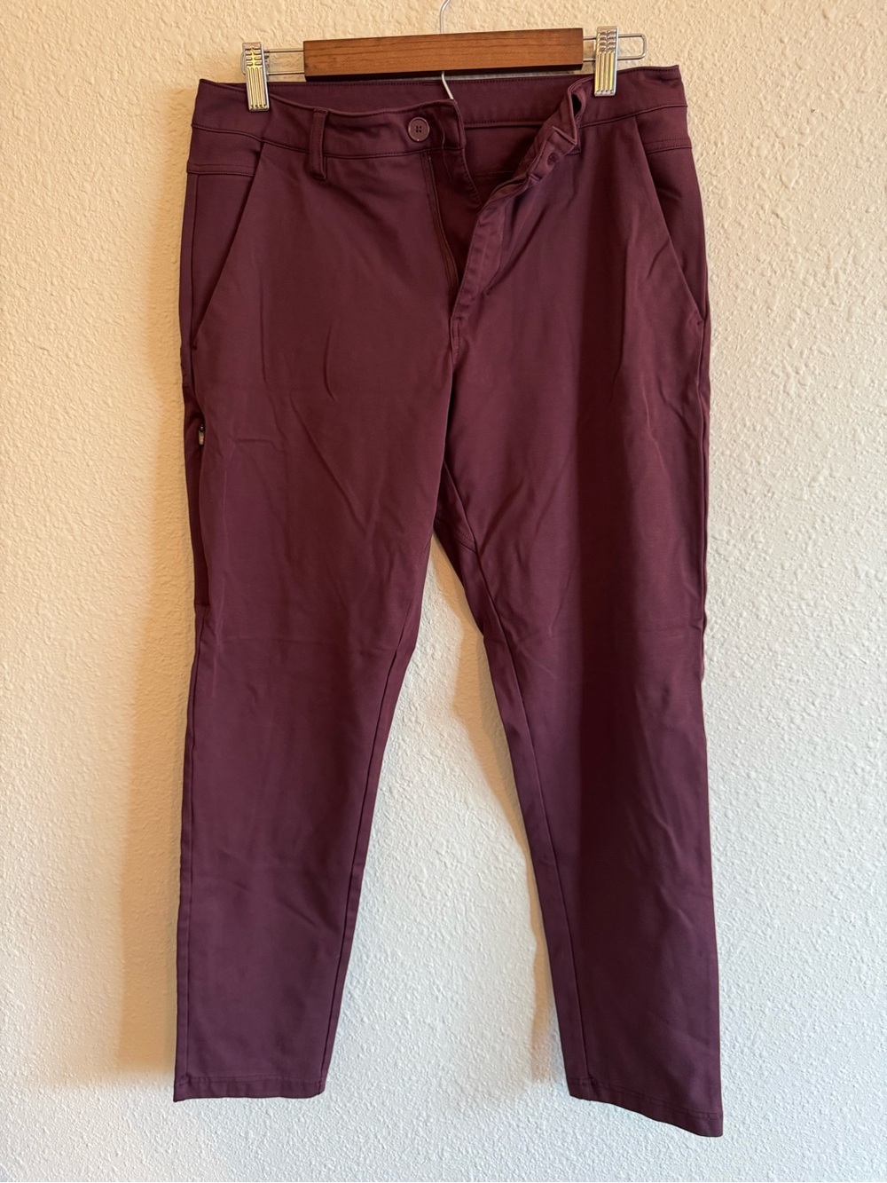 BYLT Men’s Premium Basics Everyday Pant 2.0 Slim Fit - Deep Burgundy